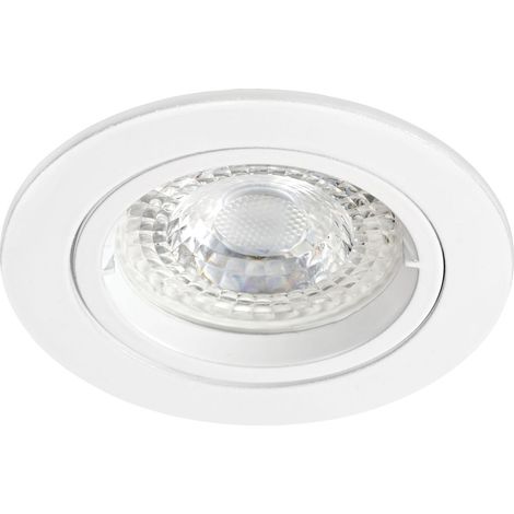 Aric – Spot encastré rond fixe GU10 50W – Couleur blanche – Tension 230V – Indice de protection IP20 – Installation simplifiée