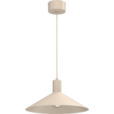 Suspension minimaliste beige conique 40 cm E27 15W Nox Luminex (1/4)