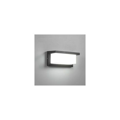 Applique Murale Extérieur Moderne LED 12W étanche IP65 En Aluminium Anthracite Eclairage Décoration Lumière Pour Cour Jardin Terrasse Proche Mur Pathway Patio Villa Couloir Blanc Froid, avec caractéri