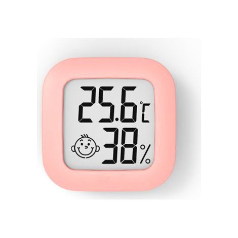 Termómetro/higrómetro digital de interior de alta precisión con indicador de nivel de confort (4,3 cm x 4,3 cm, rosa, 1 unidad) (1/3)