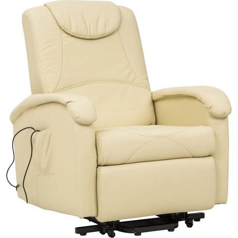 Poltrona Relax Elettrica Reclinabile 72x95/182x106/145 h cm in Similpelle Beige (1/5)