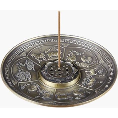 Porte-encens Lotus Zodiaque en alliage - Design Dragon et Phoenix - 1 Set (1/4)