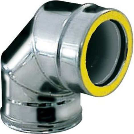Coude 90é isolé, acier inoxydable  80-130 mm