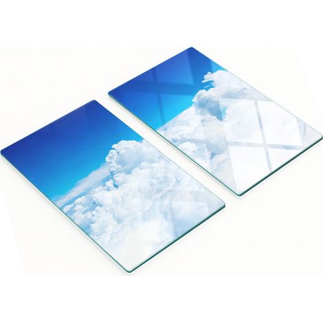 Tableros decorativos multifuncionales de vidrio templado Cloud para cocina, 2x30x52 cm