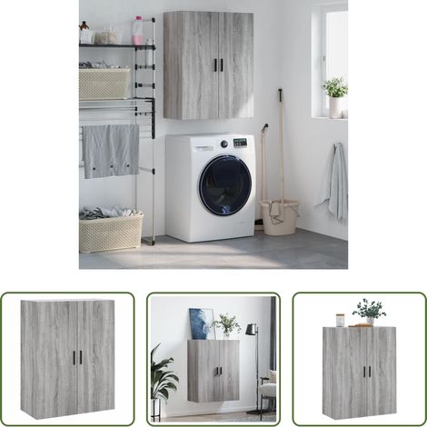 Holzschrank - Wandschrank Grau Sonoma 69,5x34x90 cm (1/5)