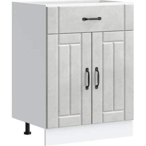 Mobile da cucina ergonomico Lucca grande capacità 60 x 46 x 81,5 cm legno composito grigio cemento 020050086