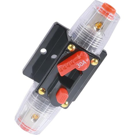 Interruttore automatico per auto, interruttore automatico 12 V, portafusibile per auto, con interruttore fusibile a ripristino manuale, adatto per interruttori di ripristino (30 A) (1/5)