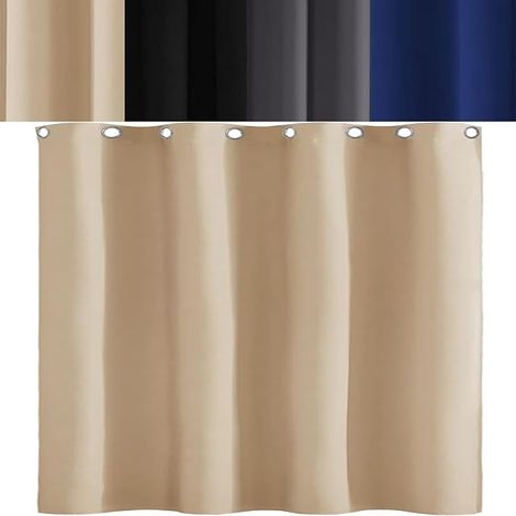 Rideau Thermique Isolant, 175 x 245 cm Isolation Lumiere Anti UV Rideau de Chambre à Coucher avec Œillets Décoration de Fenêtre Plusieurs Tailles Lavable, Couleur Crème (1/5)