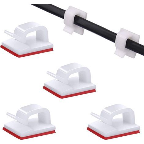Packung mit 100 selbstklebenden Kabelmanagement-Clips für Fernseher, PC, Laptop, (1/5)