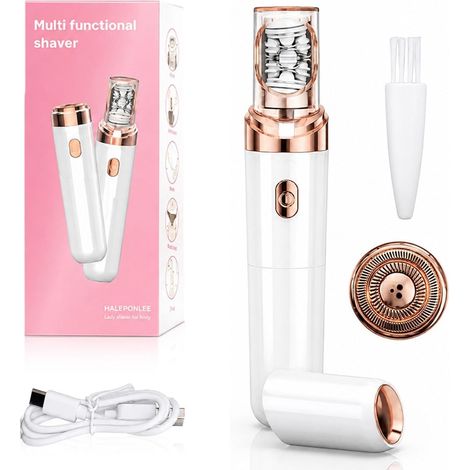 Épilateur Visage Femme Électrique 2 en 1, Rasoir Visage Indolore avec LED (1/5)