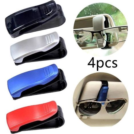 Porte-Lunettes - Non spécifié - Étui à Lunettes de Voiture - 4 Clips - Matériau ABS - Mixte (1/4)