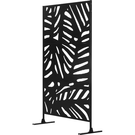 Panneau décoratif extérieur Breeze Vue noir motif végétal métal 122 x 45 x 198 cm
