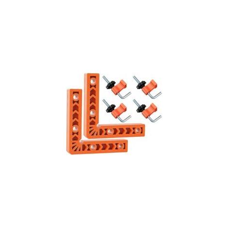 Set mit 2 Winkelspannern – 100 x 100 mm – 90°-Positionierungswinkel – Kunststoff – mit 4 Klemmen – Für Holzbearbeitung, Heimwerken und Bastelarbeiten (1/5)