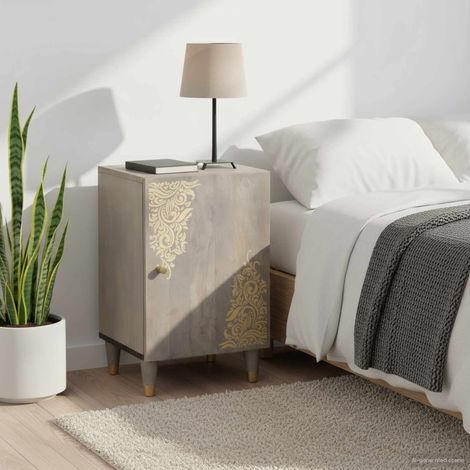 Gabinete de Baño Gris 38 x 33 x 58 cm Madera maciza de Mango (1/5)