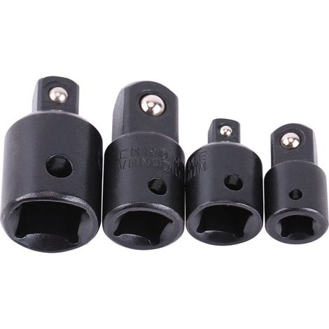 Embout Clé 1/4" 3/8" 1/2", Adaptateur Clé à Choc, 4pcs Douille Réducteur Embout Pour Clé à Douille, Convertisseur De Pilote De Douille Pour Conversions De Tournevis à Chocs Clés à Cliquet D'ex (1/4)
