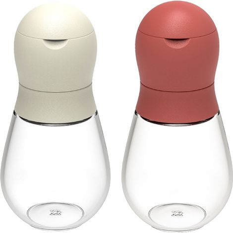 Moulin à Sel et à Poivre - Céramique Réglable - Corps en Verre Transparent - Couvercle Étanche en Acier Inoxydable - Lot de 2 (1/5)