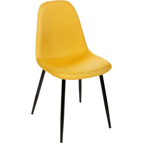 Atmosphera – Chaise scandinave Nokas – Pied en métal – Assise rembourrée en mousse – Dimensions L. 86 x l. 45 x H. 51 cm – Hauteur d'assise 50 cm