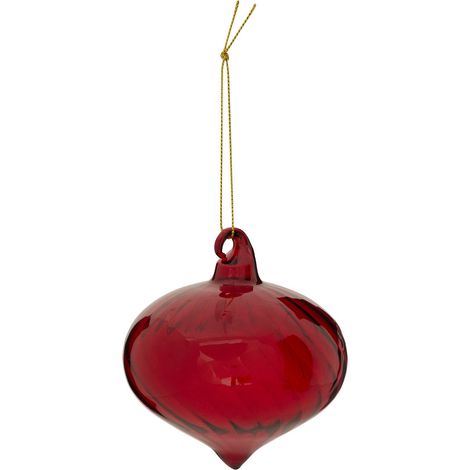 Boule verre forme goutte D.8cm rouge - Atmosphera créateur d'intérieur (1/2)