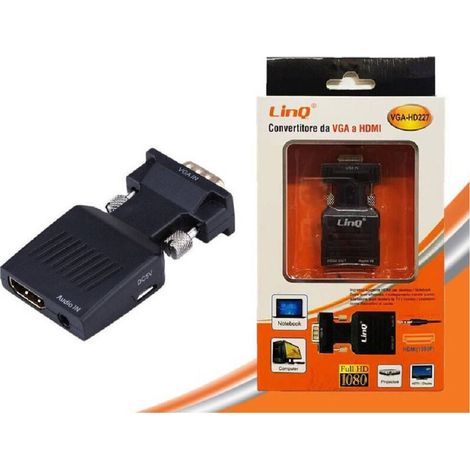 Adaptateur convertisseur vidéo VGA mâle vers HDMI audio VGA-HD227