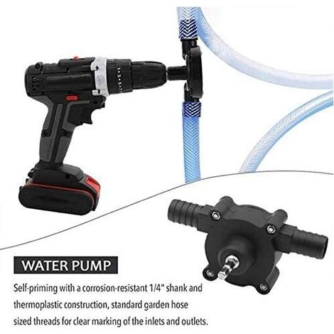 Pompa elettrica per trapano, mini pompa dell'acqua, pompa elettrica portatile per trapano, pompa autoadescante portatile, pompa per trapano domestica, piccola pompa dell'acqua per casa e giardino, 6,3 (1/4)