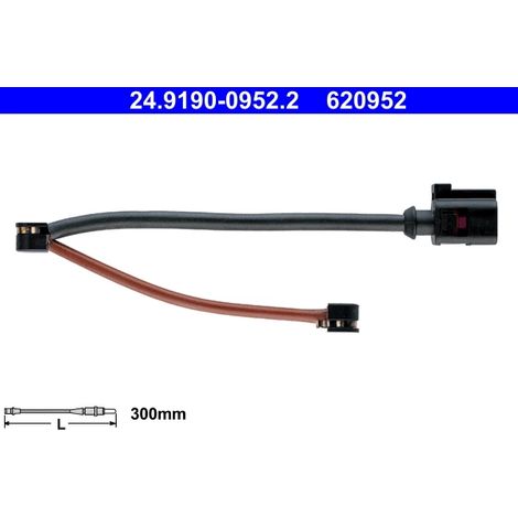 Lot de 2 Contacts ds'avertissements, usure des plaquettes de frein ATE PORSCHE