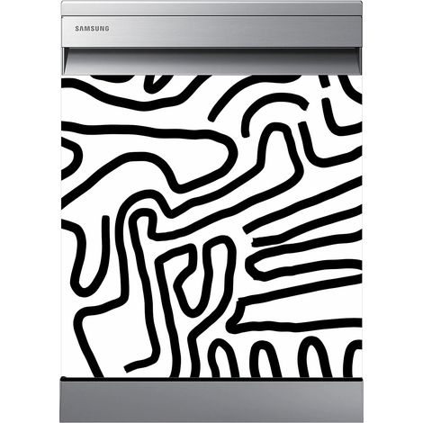 Stickers Lave vaisselle - Design - 60x60 cm - Adhésif BRILLANT (1/2)