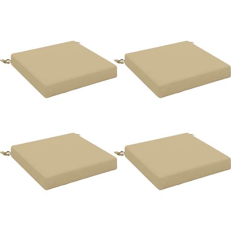 4-teilige Sitzkissen SOEST 4 stk. 100 % Polyester Beige vidaXL