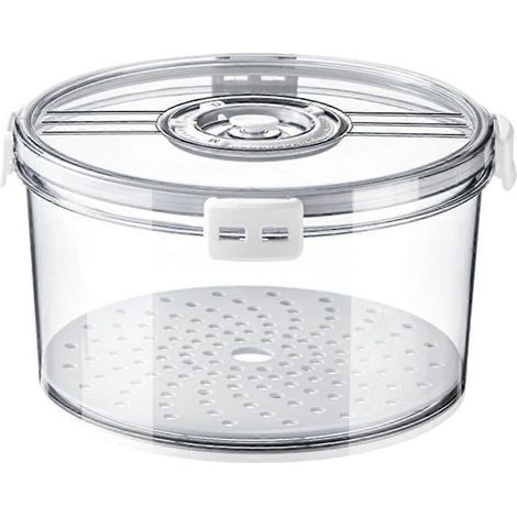 Boîte à pain hermétique ronde pour pain maison, contenant de conservation avec indicateur de temps de conservation. (1/5)