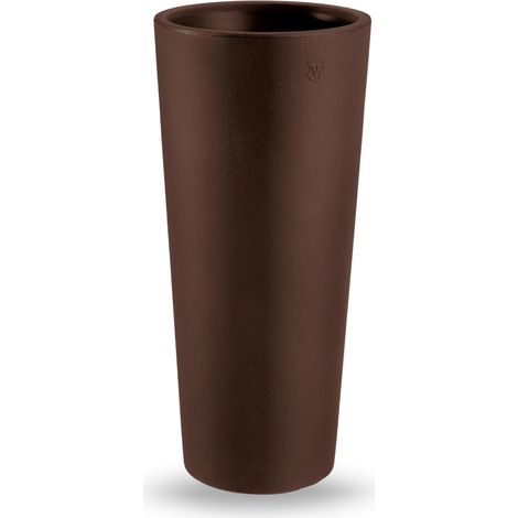 Cache pot rotondo in resina "Genesis" h. 100 cm. Bronzo