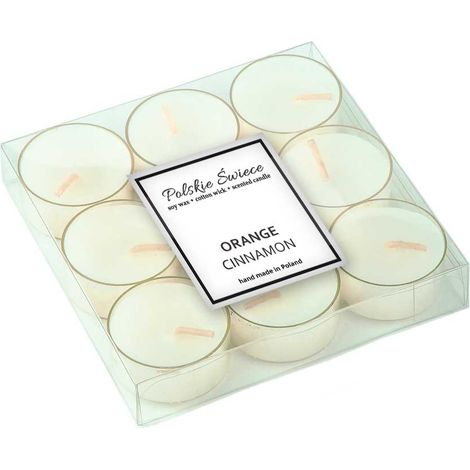 Scalda-soia aromatici a'9 Tea-light all'arancia e cannella