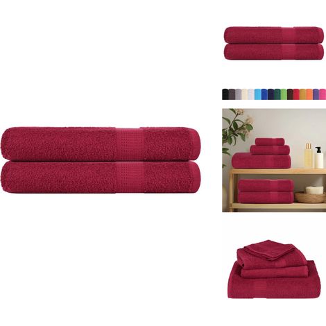 Handtücher 2 Stk. Bordeauxrot 100x200cm 360 g/m² 100% Baumwolle - Handtuch - Handtücher - Strandtuch - Badetuch (1/5)