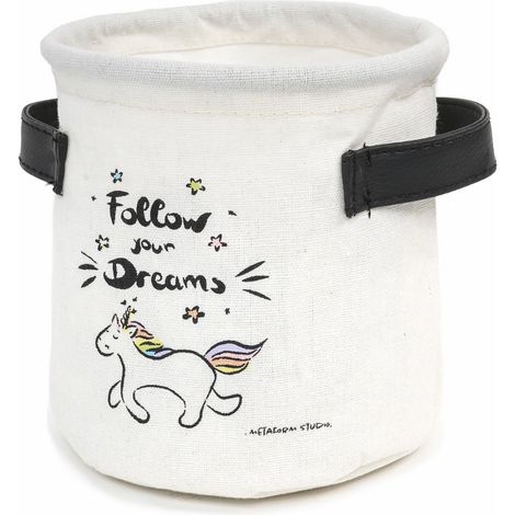 panier multifonctionnel blanc avec fantaisie licorne en coton imperméable mod. unicorn (1/3)