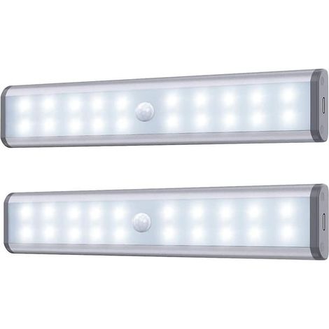 Ecleanfy - Lampe de placard, lampe de placard avec détecteur de mouvement, lampe de rangement sans fil avec batterie rechargeable intégrée, veilleuse magnétique autocollante (1/5)