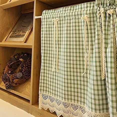 Rideau Court Japonais Rideau occultant poussière café Cuisine Porte d'armoire évier Demi-Draperies LxH 135X60CM (1/4)