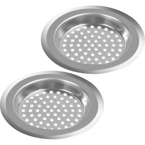 2Pcs Filtre évier Cuisine,Filtre à évier en Acier Inoxydable,Filtre Lavabo Salle de Bain,Grille pour évier Cuisine pour Isoler les Scories et Empêcher des Débris Obstrués-75mm