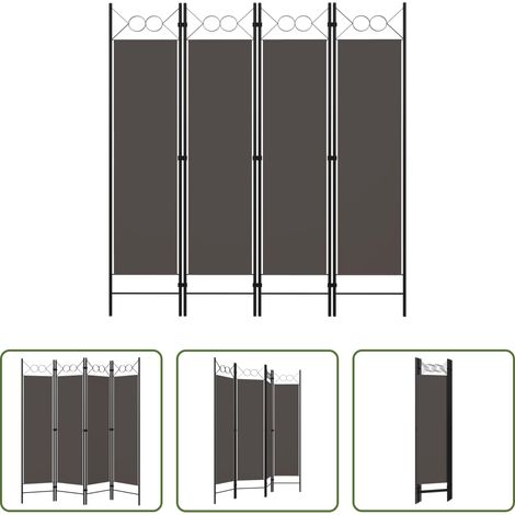 Trennwand - 4-tlg. Raumteiler Anthrazit 160 x 180 cm (1/5)
