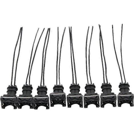 Lot de 8 connecteurs d'injecteurs de carburant avec clips de câblage pour câble OBD1 EV1 (coupe et épissure).