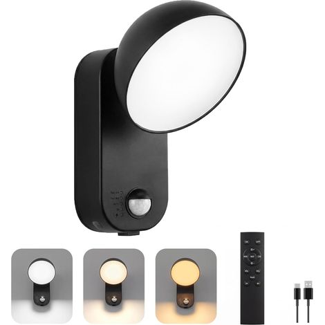 Lampe Exterieur Detecteur de Mouvement – Batterie 10000 mAh, 4 Modes (1/5)