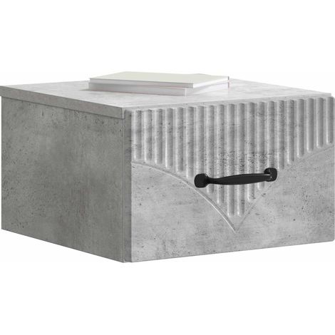 Maison Exclusive - Mobiletto da notte a muro Grigio Cemento 34,5 x 33 x 20 cm