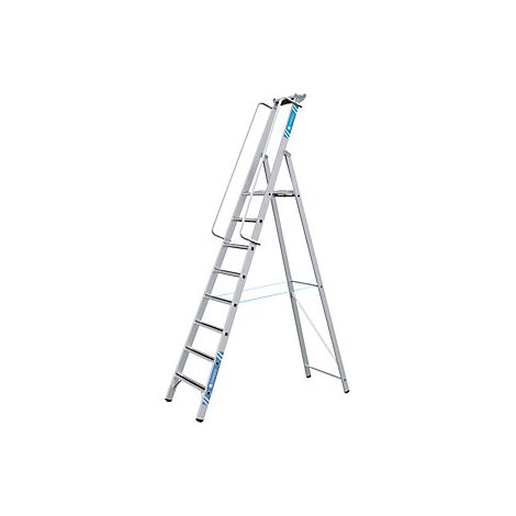 Escalera tipo tijera de aluminio con plataforma grande  con