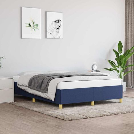 Cama sin colchón tela azul 140x190 cm (1/5)