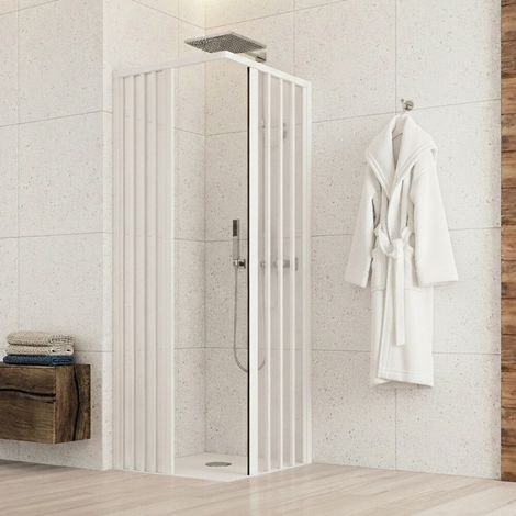 Box doccia per disabili angolare 90x90 con ante a soffietto in PVC (1/3)