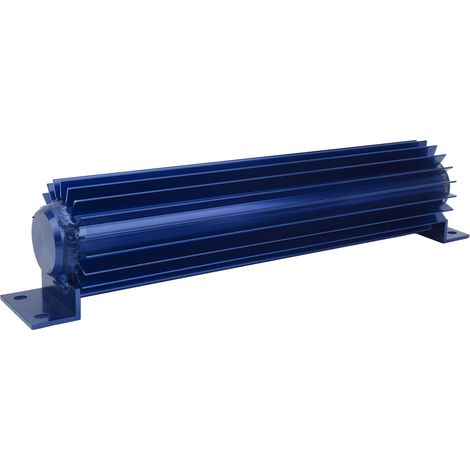 12-Zoll-Zweikanal-Getriebekühler aus blau eloxiertem Aluminium, Doppelpass-Kühler mit Kühlrippen, universell für Pkw und Lkw (1/5)