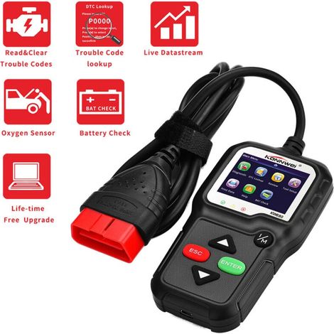 KW680 OBDII Outil de Diagnostic Lecteur de Code de défaut de Voiture Universel pour Les protocoles européens OBD II/EOBD après 1996