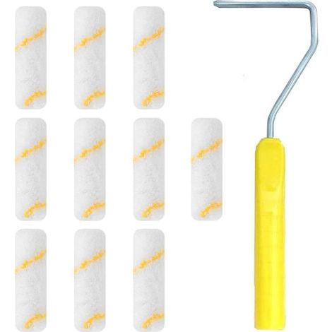 Mini Rouleaux de Peinture,10 Pcs Kit Rouleau à Peinture,Rouleau de Peinture Professionnel,Rouleau à Peinture Brosse,pour Salle de Bureau,Mur,Plafonds à Domicile (1/5)