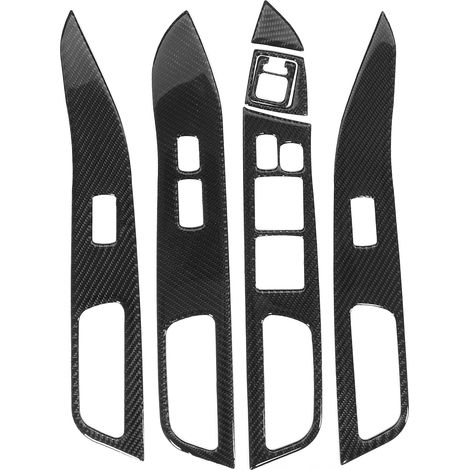 7 pièces Fibre de Carbone Couvre-interrupteur Fenêtre Panneau Lève-vitre Décoratif Compatible Mitsubishi Lancer 2008‑2016 Conduite à Droite (1/5)