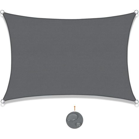 Vela ombreggiante rettangolare 2,5x3 m, in poliestere impermeabile – protezione UV al 95% – facile installazione con anelli a D.