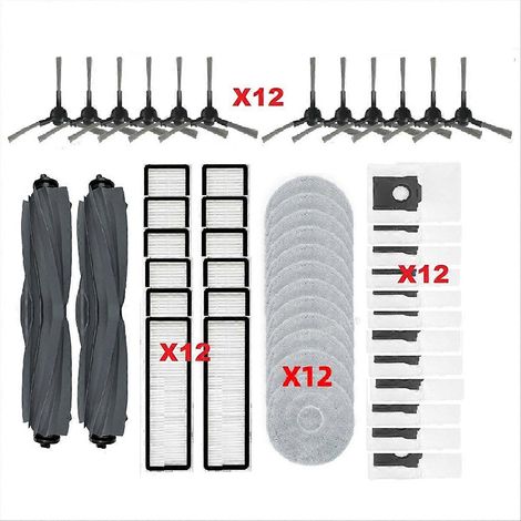 Pièces détachées pour aspirateur L10s Plus RLL42SD : rouleau principal, brosse latérale, filtre HEPA, lingette de nettoyage et sac à poussière. (1/5)