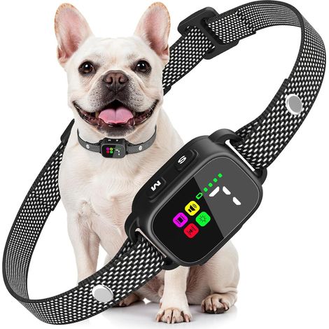 Collier Anti Aboiement pour Petits Chiens, Rechargeable Anti Aboiement Collier Dressage avec 3 Modes Son/Vibration, 7 Niveaux de Sensibilité (1/5)