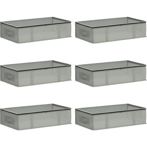 Aufbewahrungsbox mit transparentem Oberfenster 6 stk. 50,4 L vidaXL